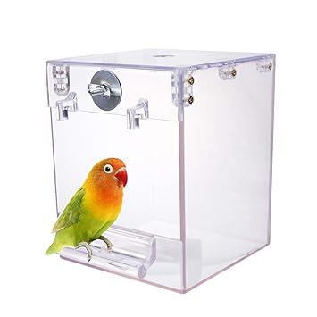 kathson Bird Bath for Cage, Parrot Hanging Bathtub Tube Shower Box Bowl Cage Accessory for Pet Birds Canary Lovebirds Budgies