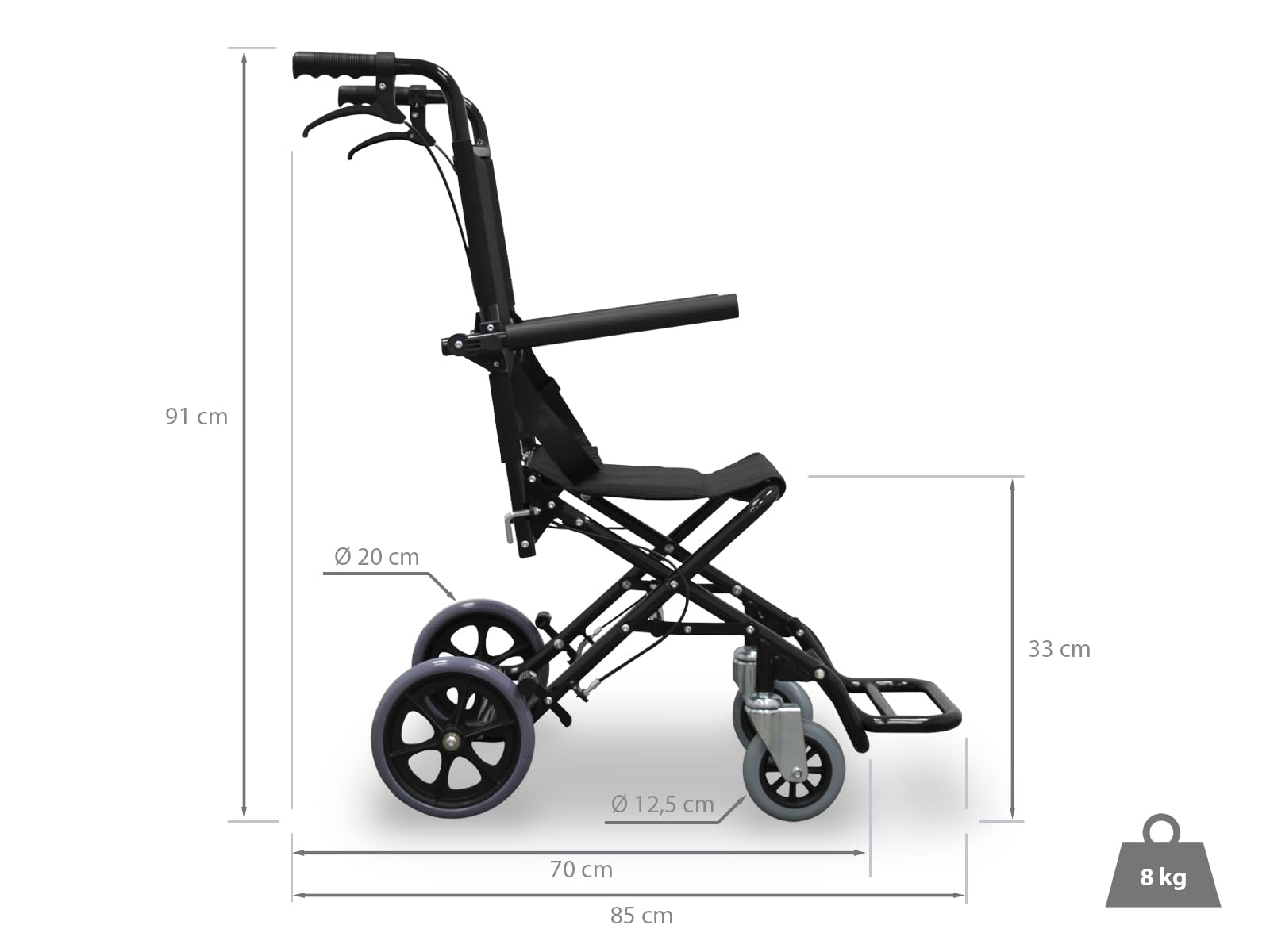 Wellcore Składany Aluminiowy Wózek Inwalidzki Wellcore