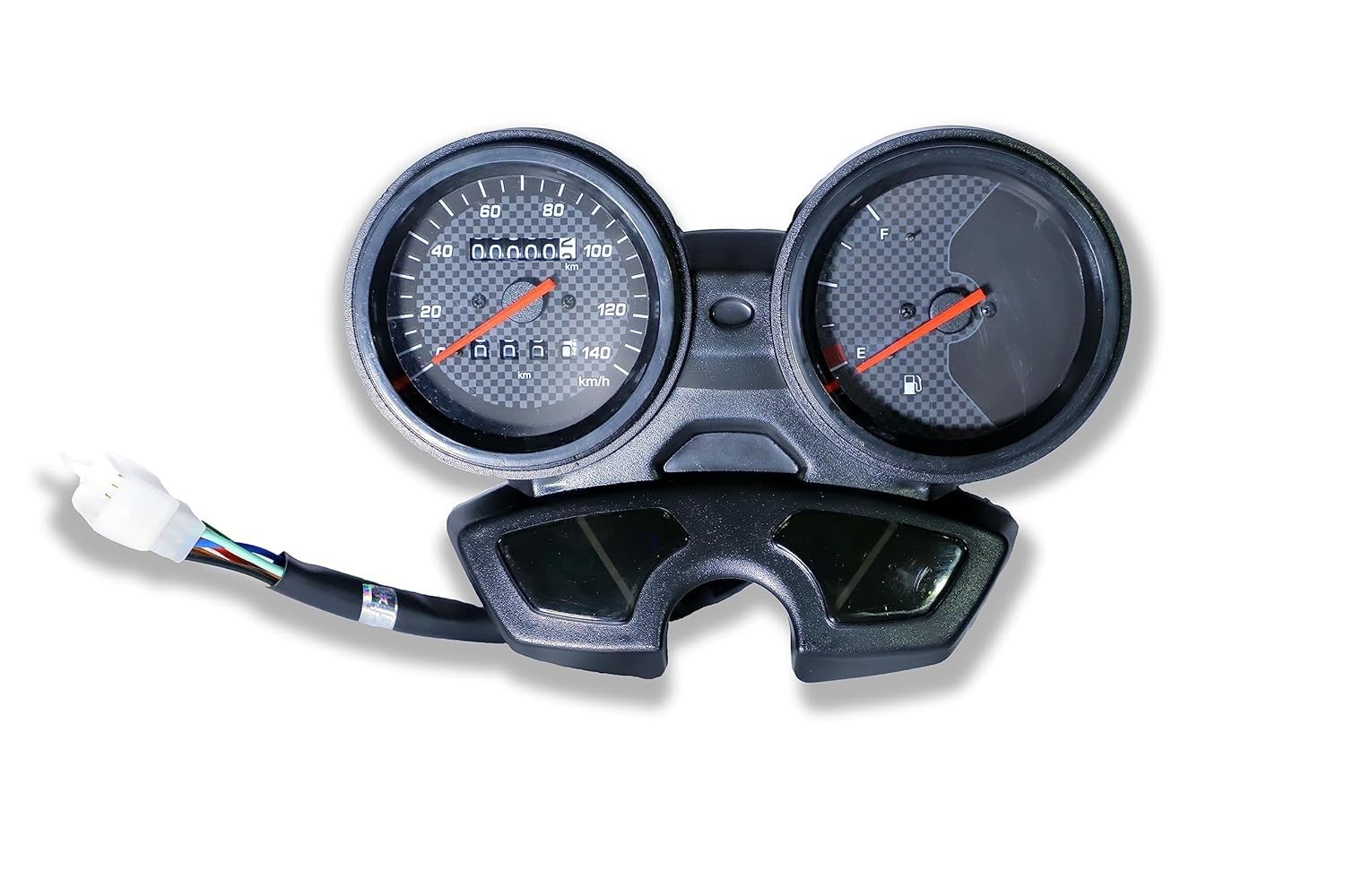 OHITO Motorcycle Speedometer Tachometer Liquaid Crystal Instrument Gauge Odometer with Fuel Meter Indicator compatible with Platina black