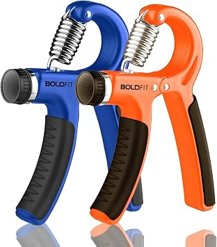 Boldfit Hand Grip Strength Trainer, Adjustable Resistance 11-132 lbs 5-60 kg, Forearm Exerciser and Hand Workout Tool, Grip Training for Hand Therapy, Hand and Finger Strengthener, Pack of 2