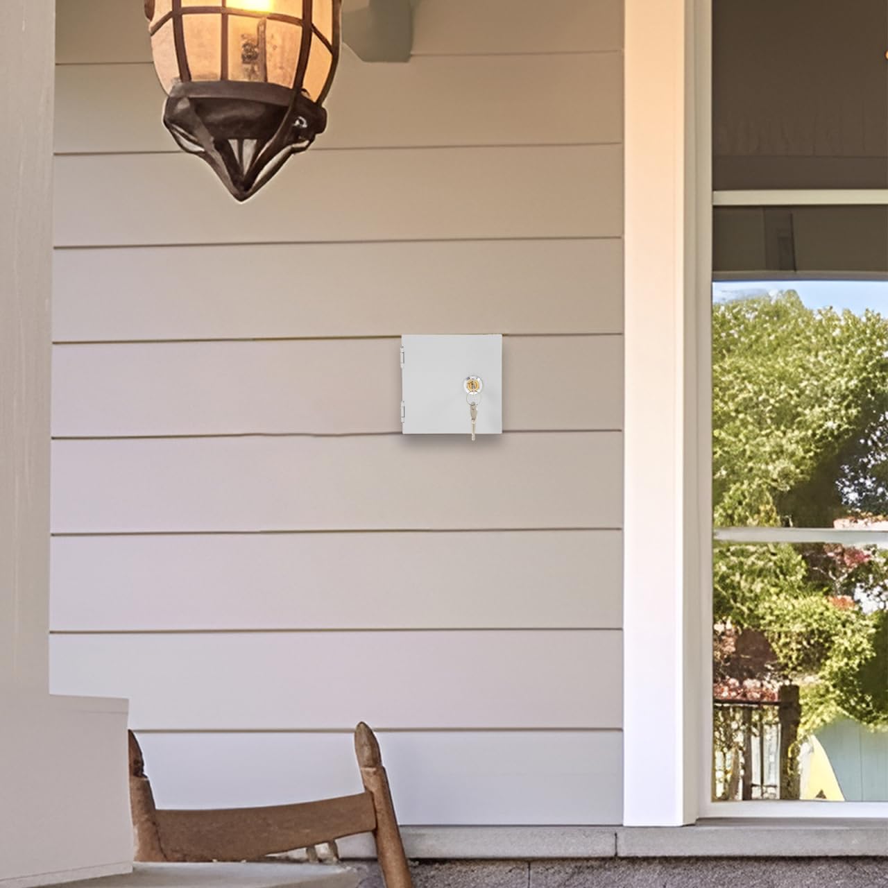 POPETPOP Caja de Acoplamiento Impermeable de Acero Inoxidable para Tomas Eléctricas Exteriores con Cerradura y Llave, Protección contra Robos y Salpicaduras para Cargadores y Interruptores