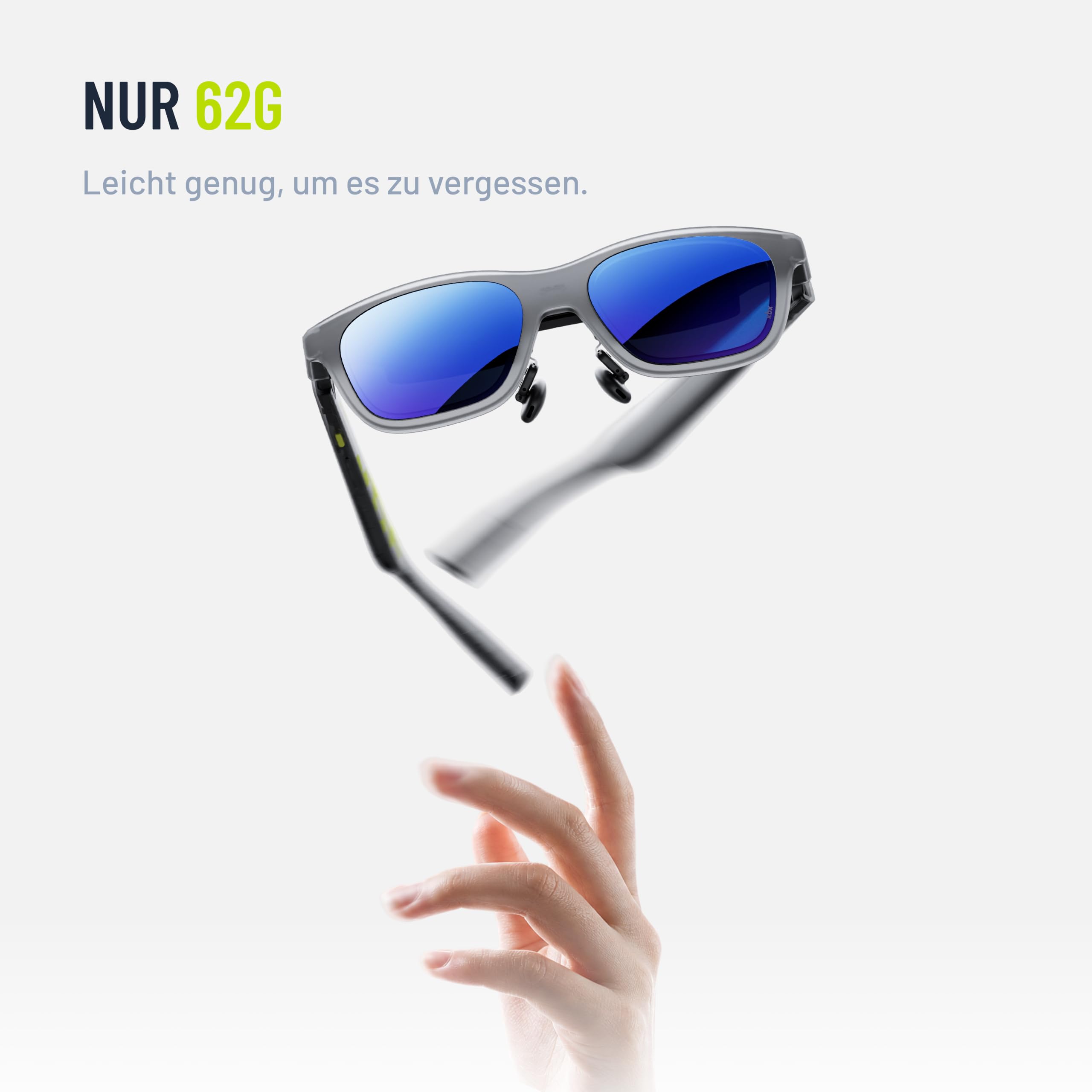 XREAL xbx a01+ AR Brille, 62g Ultraleicht, 147” Tragbarer Großbildschirm für Filme & Gaming, 1600 Nit Helligkeit, HDR10 Display, USB-C DP für iPhone, iPad, Android, Steam Deck, ROG & PC