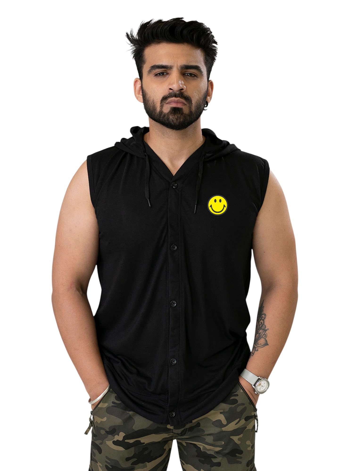 tfurnish Hooded Neck Sleeveless Casual T-Shirt-picture-52