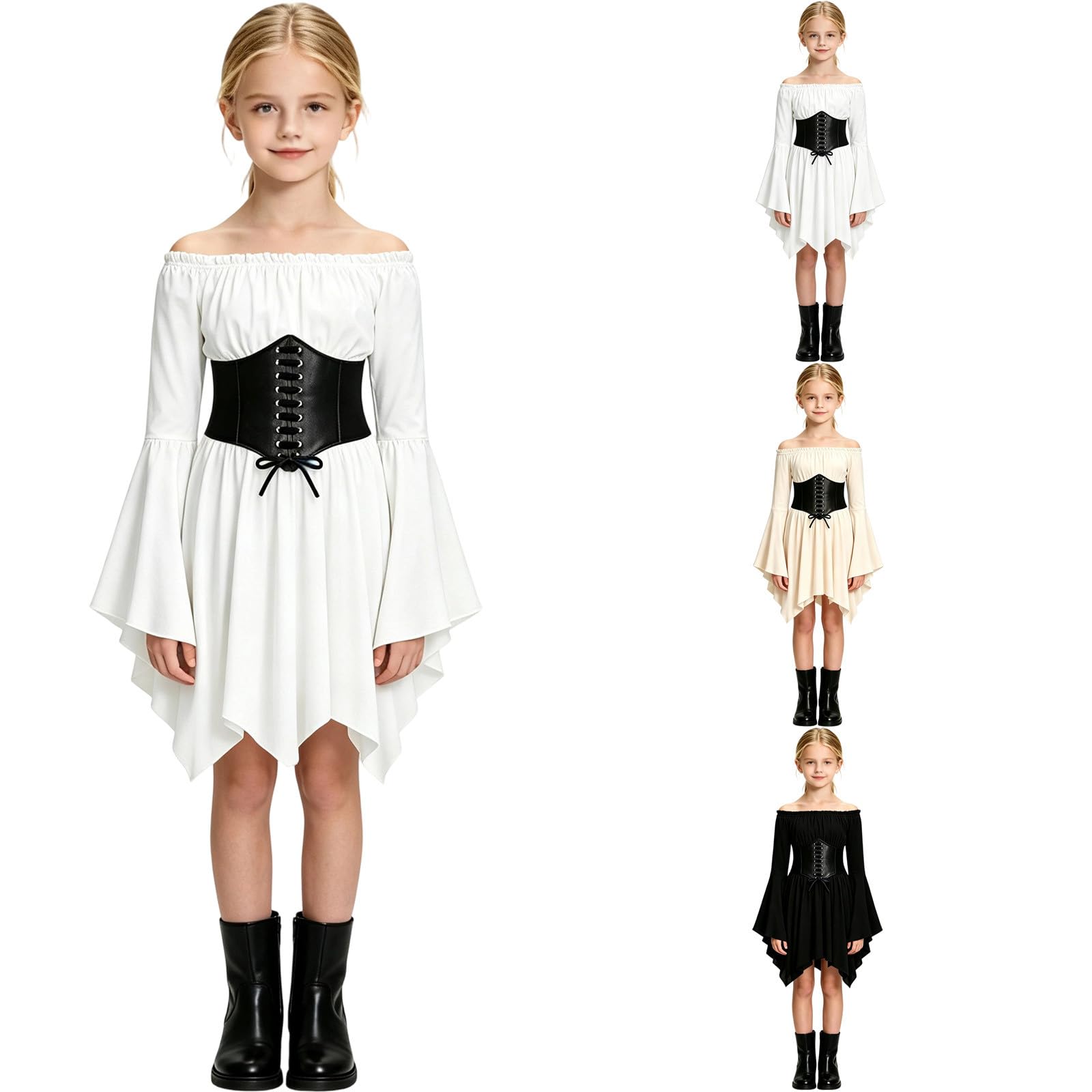 Pirate Costume Kids, 2026 Girls Pirates Costumes Cosplay, Carnival Costumes Create Pirate Princess Costume for Child, Pirate Kids, For Birthdays, Halloween, Carnivalsand Themed Parties, White, 120 — image 1