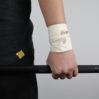 LUXIAOJUN Weightlifting Wrist Wraps, Wrist Support for Gym Workouts, Powerlifting (Single-layer White)