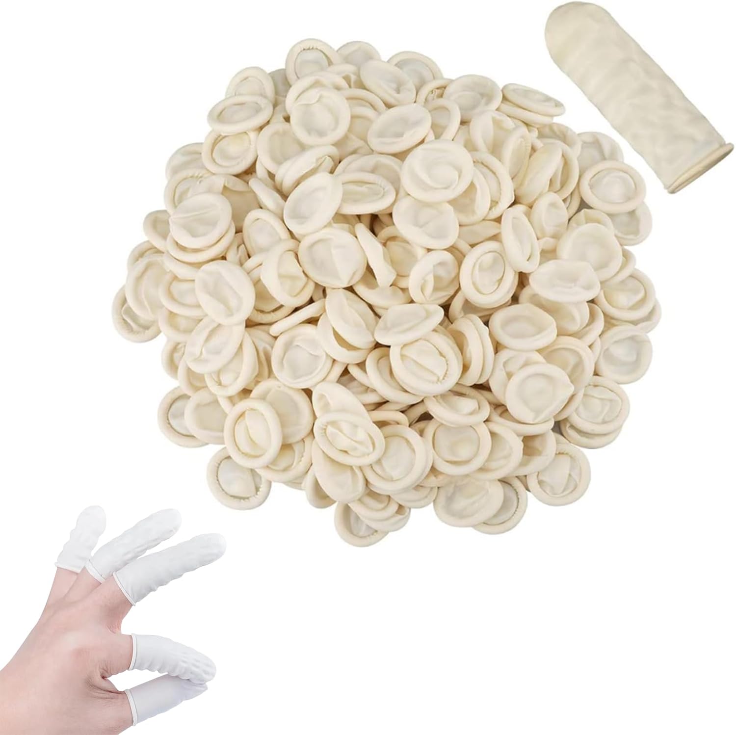 100pcs Latex Finger Cots,Latex AntiStatic Finger Covers Finger Tip