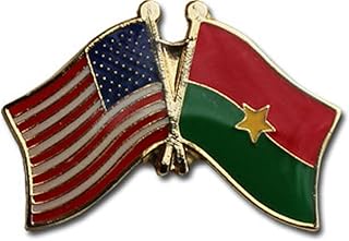 AES Wholesale Pack of 6 USA American & Burkina Faso Country Flag Bike Cap lapel Pin