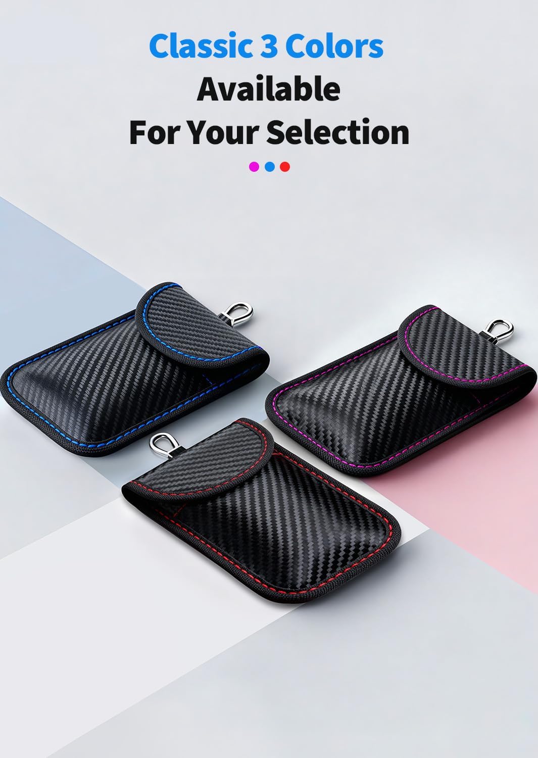 Faraday Key Fob Protector, 2 Pack Faraday Bags for Car Keys, Safe Key Pouch for Car RFID Key Fob Protector, Signal Blocking Case - Image 2