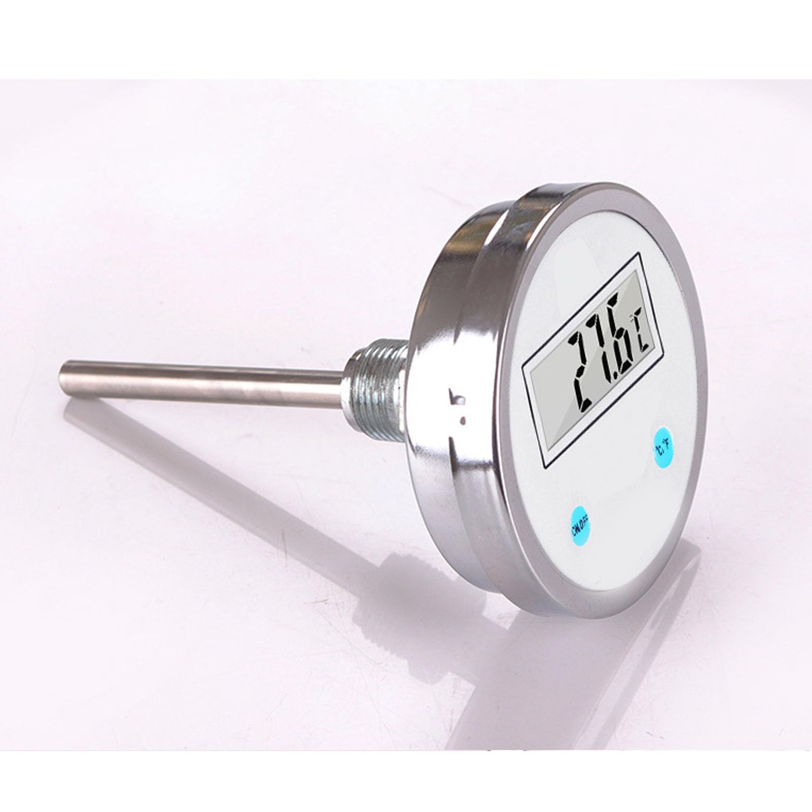 Termometro Digitale Bimetallico, Termometro, Termometro Digitale Industriale con Sonda Estesa, Diametro 10,7 Cm, Display Digitale LED A 3,5 Cifre(Size:Lower Tail 80cm)