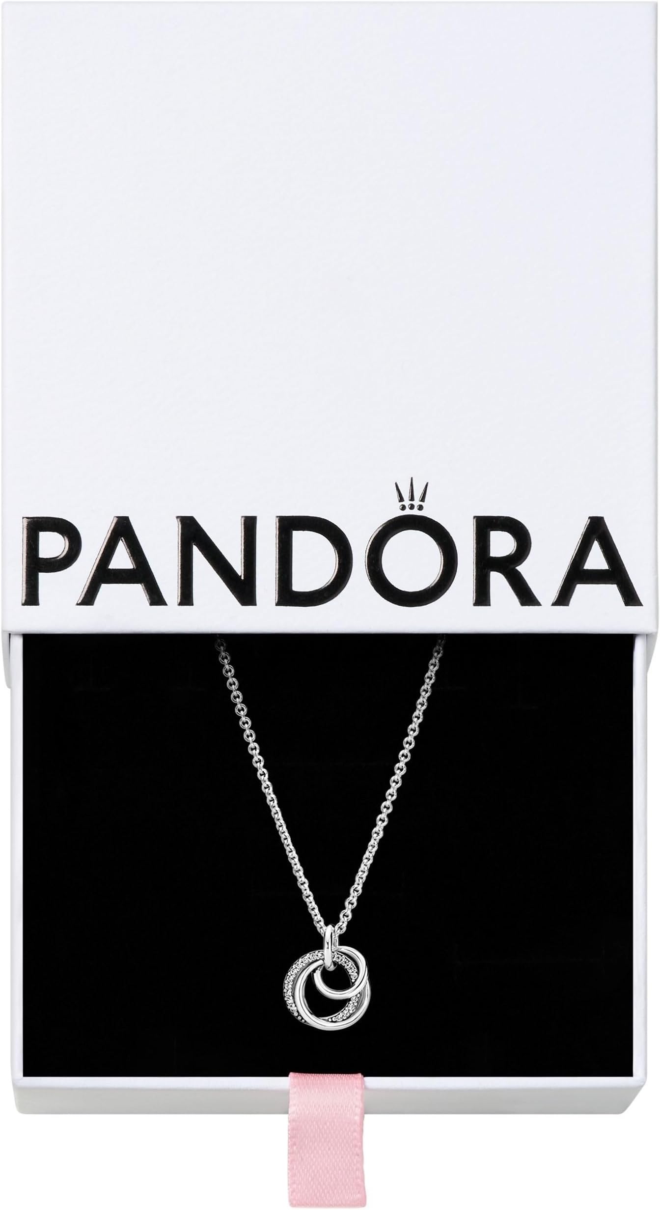 Family Always Encircled Pendant Necklace - Meaningful Family Keepsake - Jewelry for Women with Gift Box - Adjustable Cubic Zirconia Necklace - 23.6"
