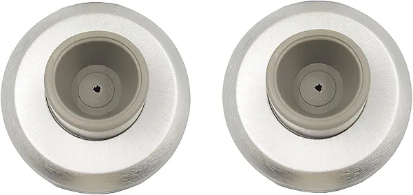HARDWOOD HSC201-US26D Door Stoppers, Wall Mount Concave Door Stop, Door Bumper, Wall Protector, 2-1/2" Brass Cover with 0.75" TPR Bumper, Satin Chrome, 2 Pack