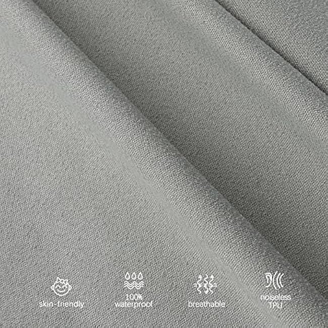 Crib Sheets Waterproof 2 Pack, Crib Mattress Protector, Toddler Fitted Crib Sheet Neutral, Ultra Soft & Breathable Toddler Bed Sheets for Boys and Girls, Grey