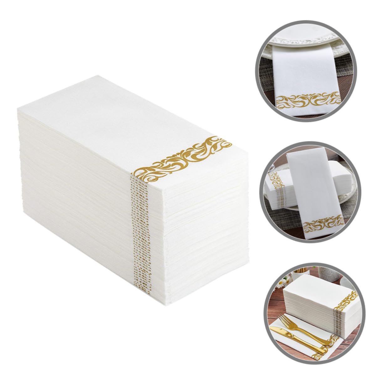 Mikikit 100piezas Servilletas De Papel y Doradas Unidades Servilletas Decorativas Para Fiestas De Cumpleaños Banquetes Despedidas De Soltera y Bodas