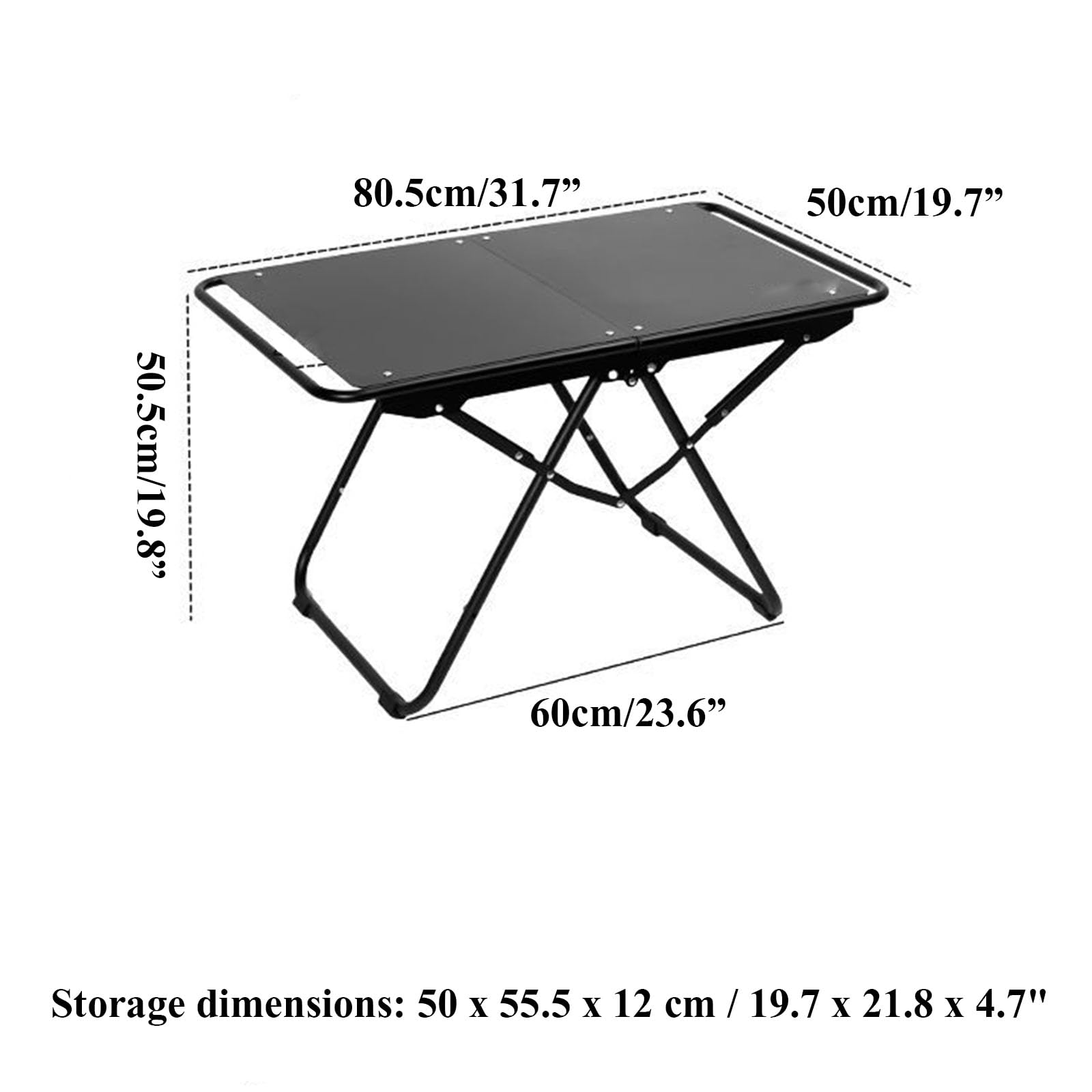 Tavolo da barbecue pieghevole portatile, extra large, in metallo, con borsa per riporre barbecue, picnic, spiaggia, pesca, giardino, balcone, soluzione versatile per cene all'aperto