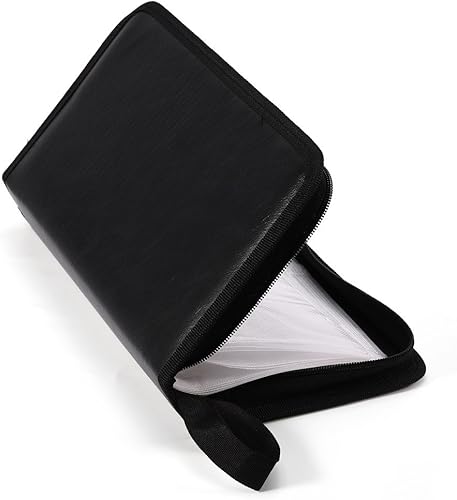 Miniatura 6 de Fosa Funda de poliuretano para CD/DVD/VCD con capacidad para 80 unidades, almacenamiento, soporte, folleto, bolsa, organizador de álbumes-Muti color