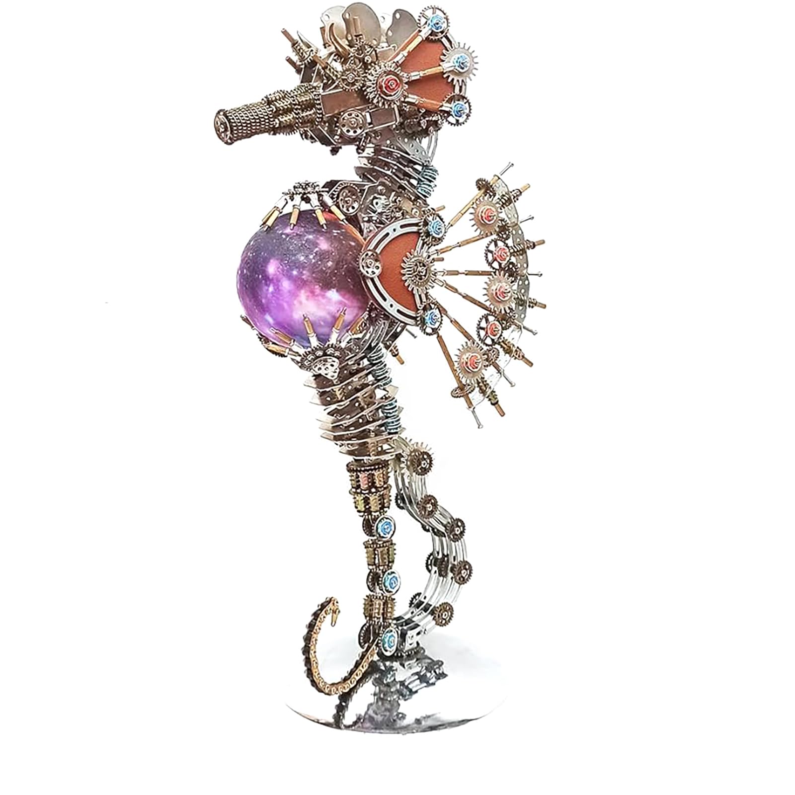 3D Metall Puzzle - Mechanisches Metall Seepferdchen mit Lampe 16 Farben - Metallpuzzle mit Schreibtischständer Zusammenbauen DIY Bildungsdekoratives Sammelgeschenk für Erwachsene und Teenager