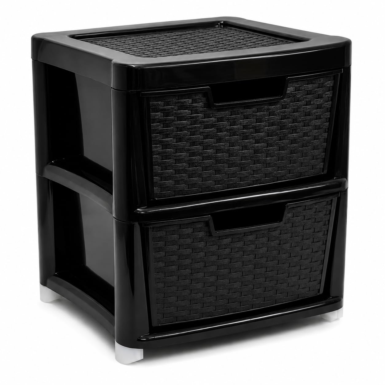 Kaanco Large Plastic Storage Drawers Rattan Effect Storage Unit Tower Space Saving Plastic Drawers for Bedroom Office Kitchen Laundry Bathroom Clothes Toy Home Organisation โ image 1