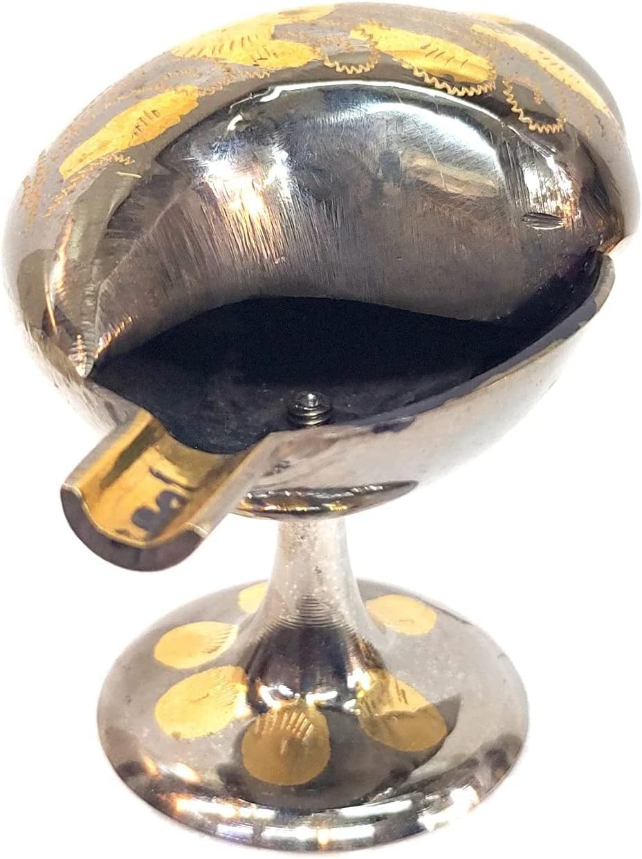 Cendrier nautique vintage cadeau idéal en laiton et détails dorés précieux 12,7 cm