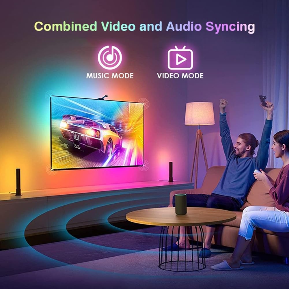 DONGXIAO LED TV, lumière TV, bande lumière ambiante RVB, lumière fond d'ordinateur, bande de lumière ambiante de salle de jeux, lumière de fond de moniteur synchronisé(For TV 85~98IN)