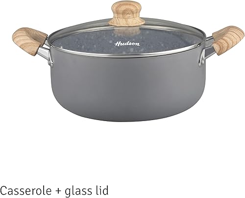 Miniatura 2 de HUDSON - Olla gris para cocina, ollas y sartenes, apta para lavavajillas, granito