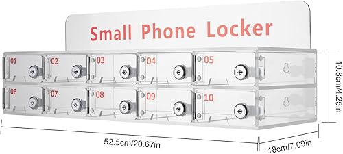 Miniatura 2 de Caja de armario transparente para teléfono celular, armario de almacenamiento de teléfono celular acrílico con cerraduras de puerta y llaves,