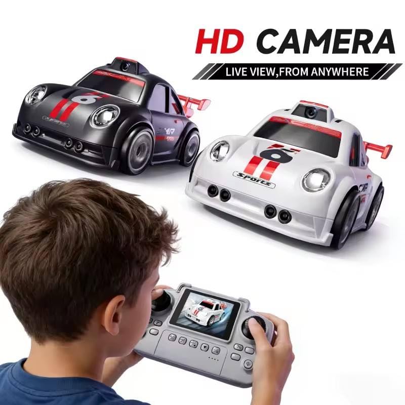 Skaleups RC Camera Black Car for Kids | HD Camera with Live-View Screen on Remote, 2.4GHz, Drift Mode, LED Lights, Rechargeable - Image 3