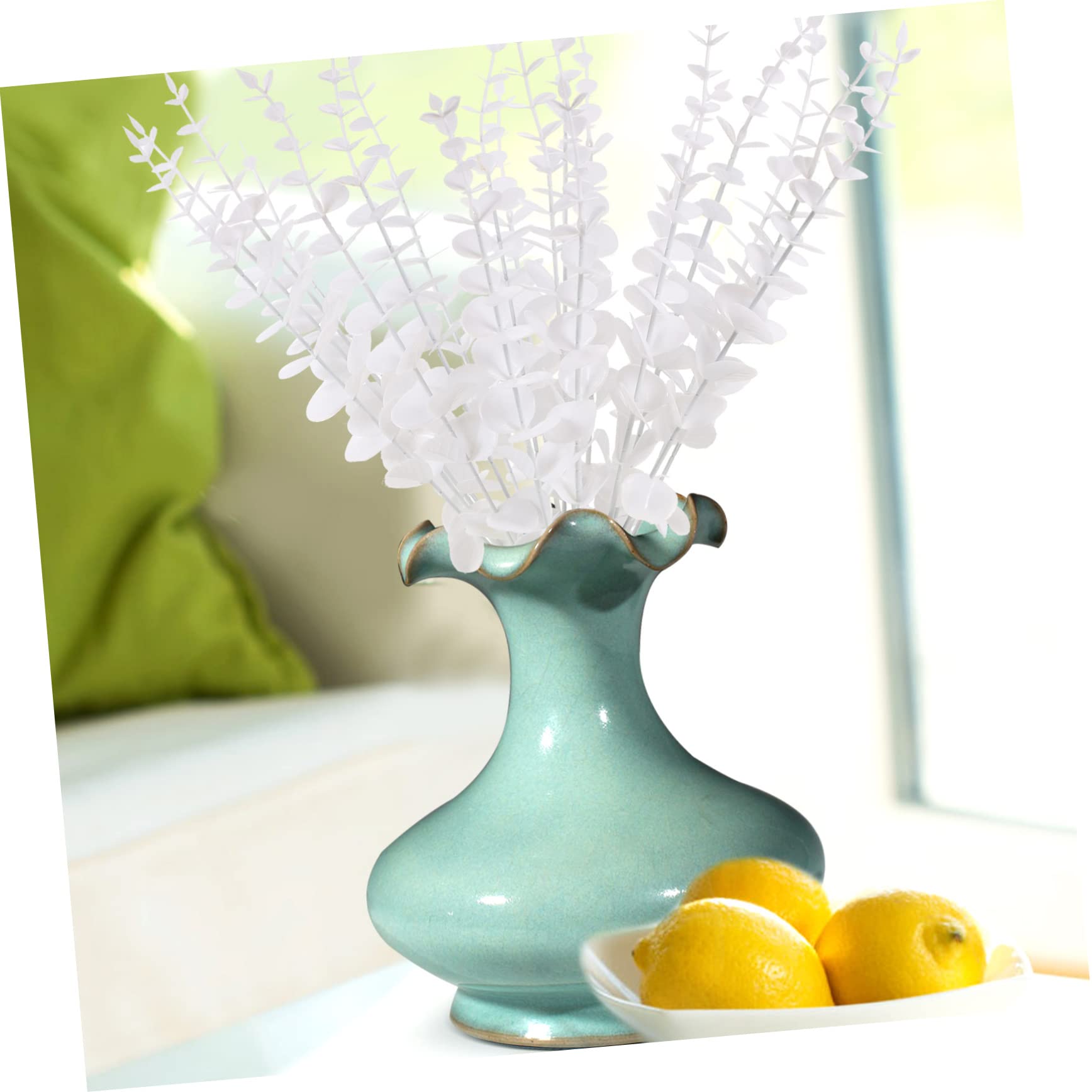 Amosfun 60pezzi Foglie Di Eucalipto Artificiali Rami Falsi Per Decorazioni Bouquet Da Sposa e Wreaths Perfetti Per Matrimoni e Feste Senza Odore e Realistici