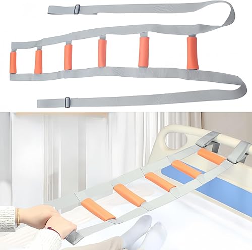 Asistencia de escalera de cama con agarres de mango suave, dispositivo de asistencia con correa de asa, elevador de longitud ajustable, asistente