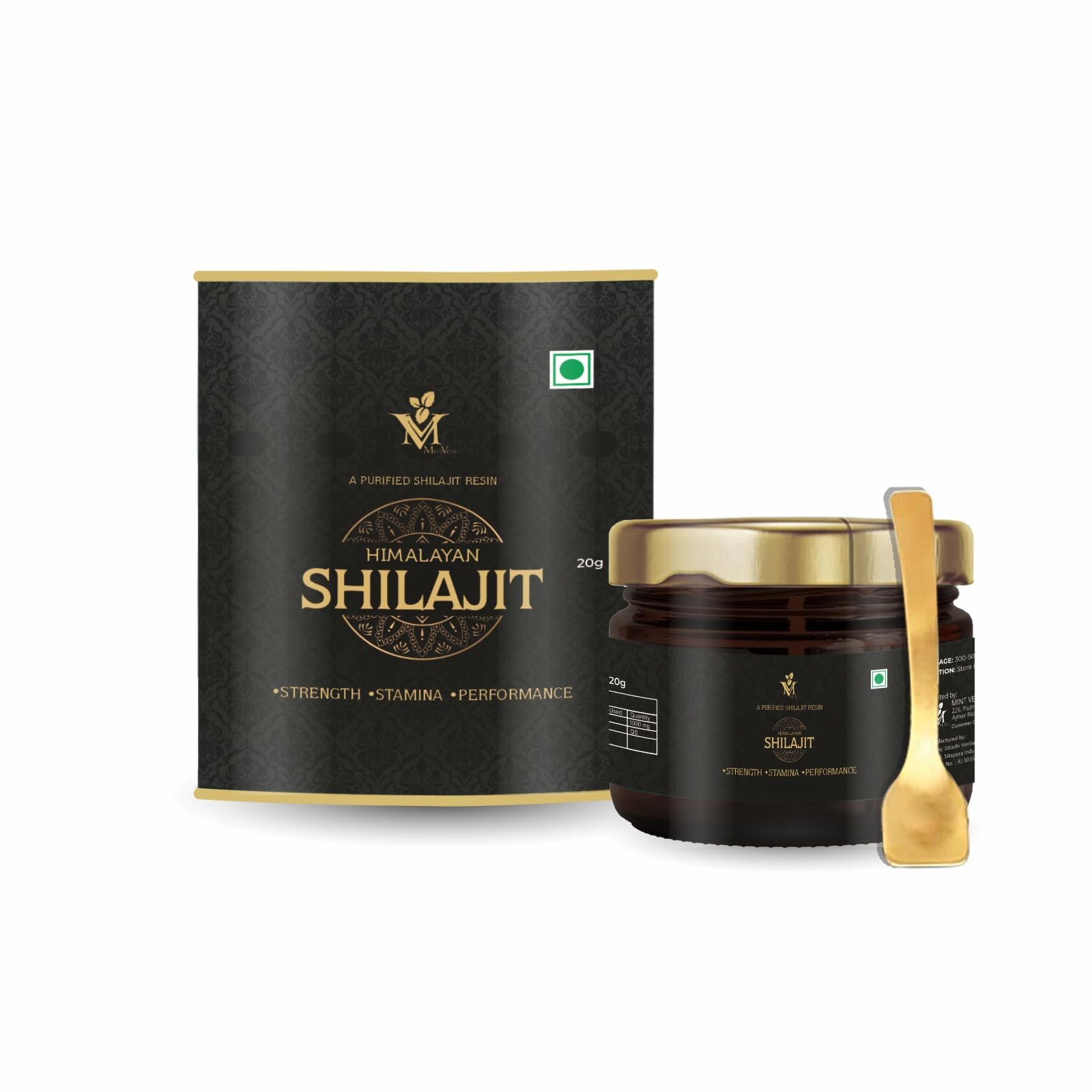 Mint Veda 100% Pure Himalayan Original Shilajeet Resin 20Gm, Black Tea
