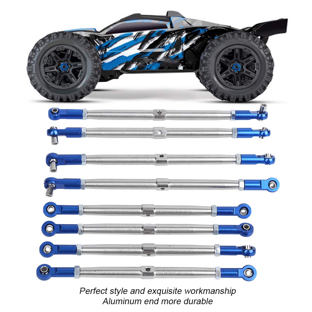 Lybunair 8Pcs Metal Adjustable Steecircle Links Turnbuckle Rod Tie Link Rod Pull Rod Set RC Spare Parts Accessory for 1/10 EREVO2.0 5319X 5338R RC Car