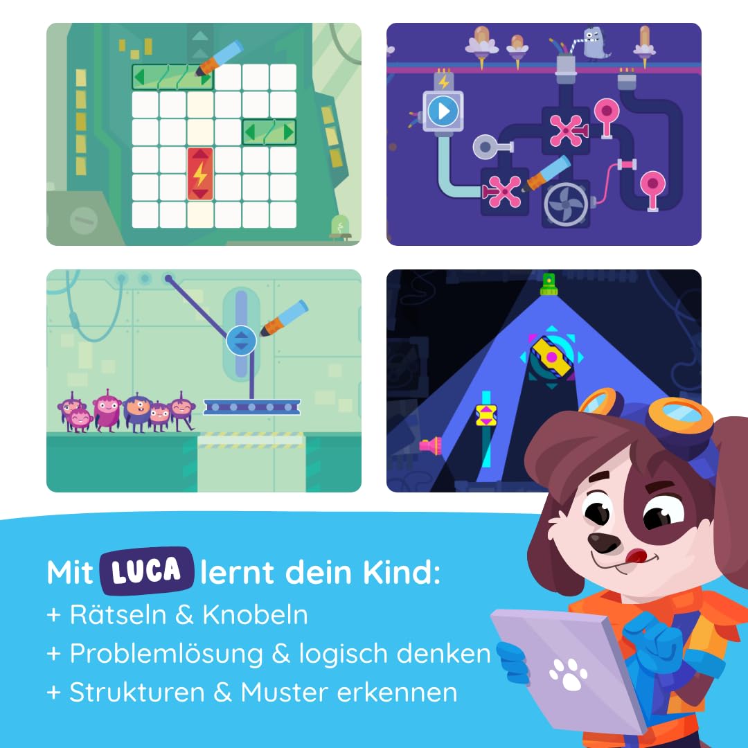 Edurino Luka,Juego de iniciación lógico para pensamiento y codificación a partir de 4 años, incluye aplicación I juego educativo innovador y digital, rompecabezas y tachuelas,pensamiento lógico