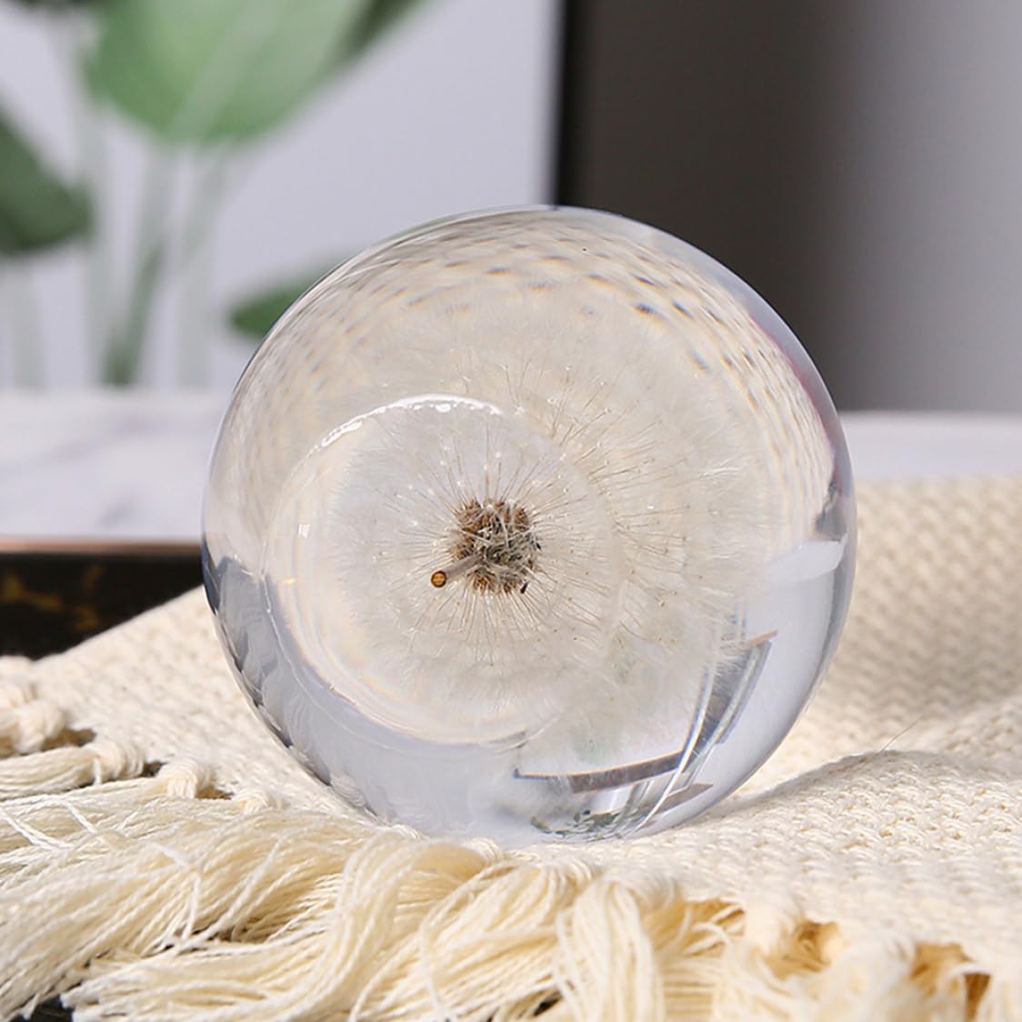 Kristallkugel, Pusteblumen-Briefbeschwerer, Traumball, einzigartiger Briefbeschwerer aus Kunstharz, Geschenke für Kinder und Freunde, Pusteblumen-Briefbeschwerer, Kugel, Glas, Briefbeschwerer, Kristal