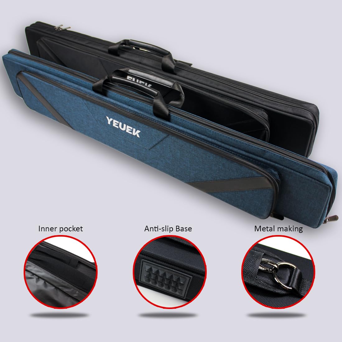 YEUEK Pool Cue Case 3x4 with Backpack Straps Carrying Case for 3 Pool Cues