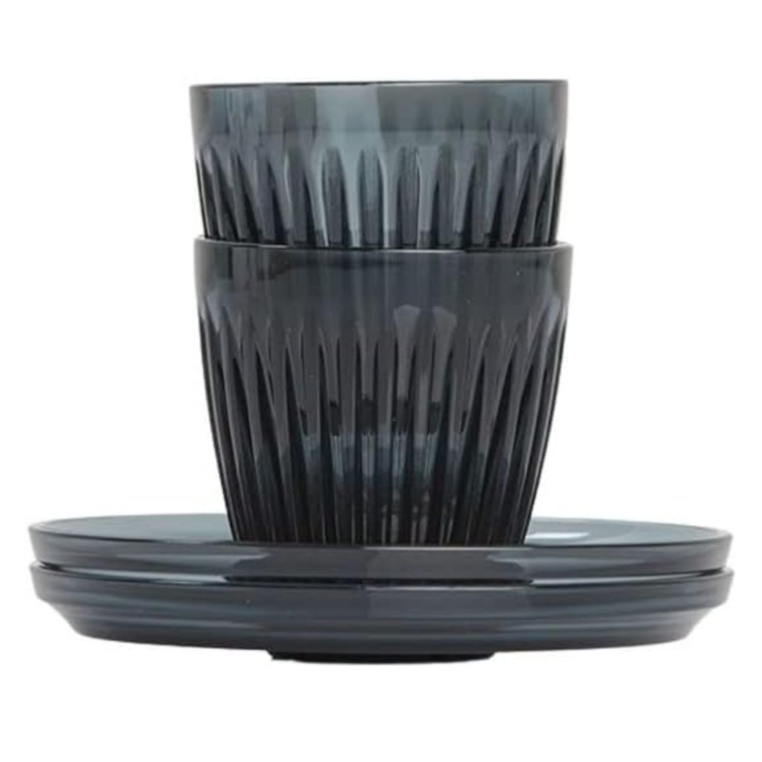 Huskee 3oz Renew Espresso Set 2-Set with Saucers - Smoke