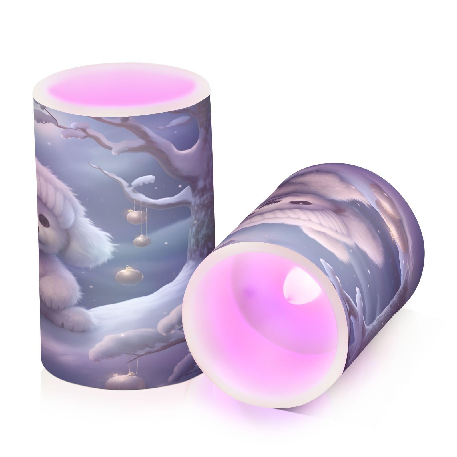 ALAZA Dog (13) Flickering Flameless Candles Battery Operated with Remote Timer,Tea Light Candles LED Pillar Votive Candles Set of 2 for Outdoor Indoor Decorations