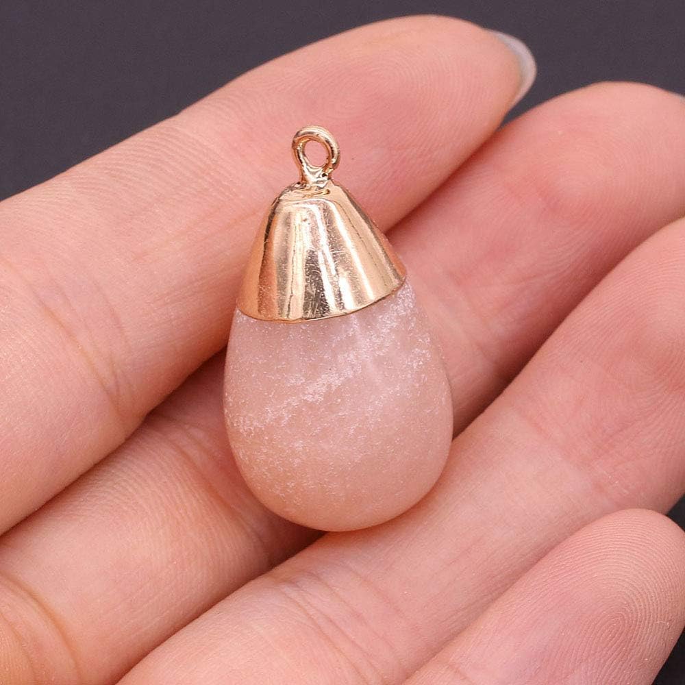 QSLLER Natural Stone Pendants,Drop Shape Natural Semi-Precious Stone (16x30mm) Pendant Charms(16x30mm)Charms for DIY Jewelry Making Necklace Bracelet(4PCS Random Colors) - Image 4