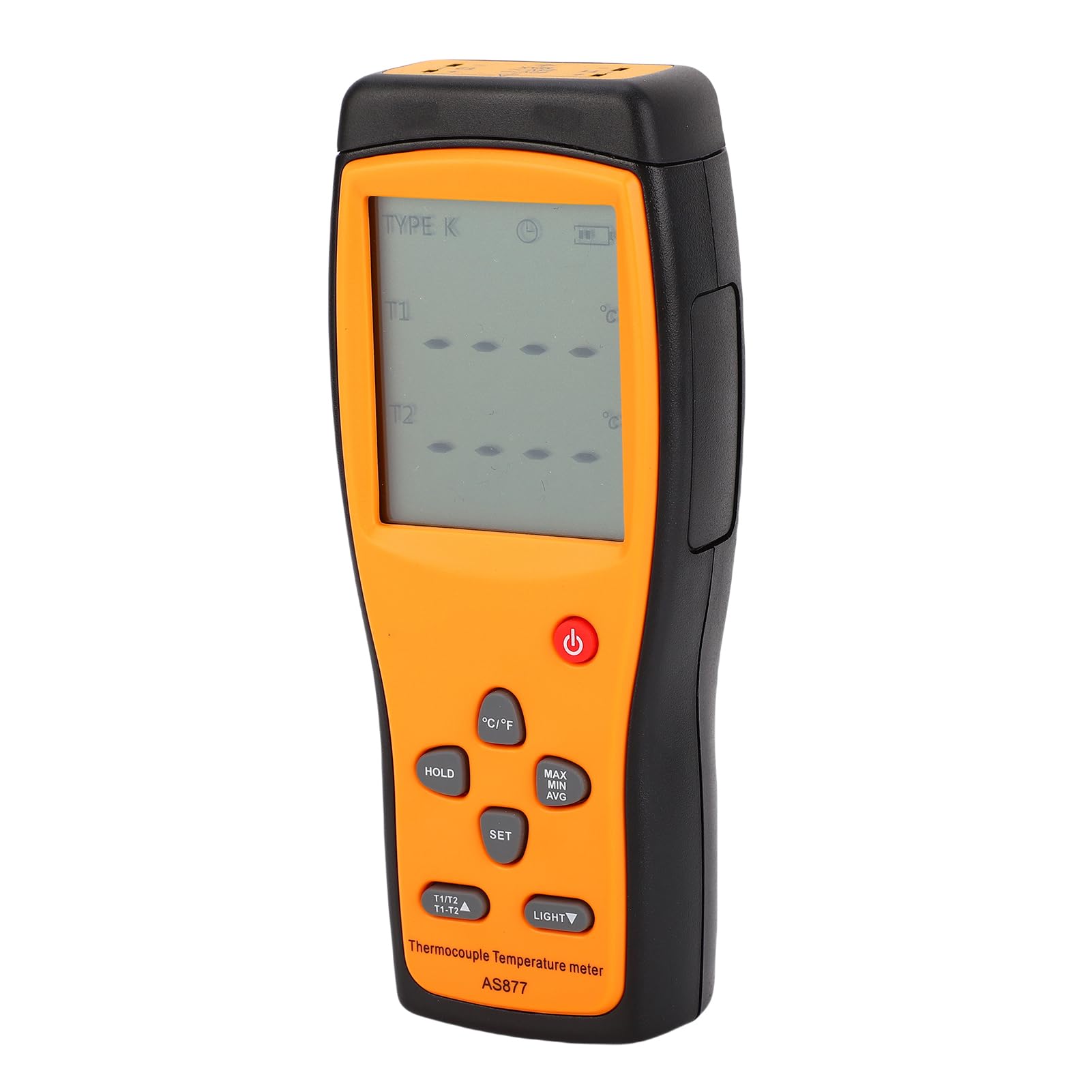 Bewinner Digitales Thermoelement-Thermometer K Typ 2 Kanäle, Temperaturmessgerät mit Zwei Eingängen und Touchscreen, -200 ℃ Bis 1372 ℃, Hochpräziser Tester für HVAC, Industrie, Labor, mit Silikon