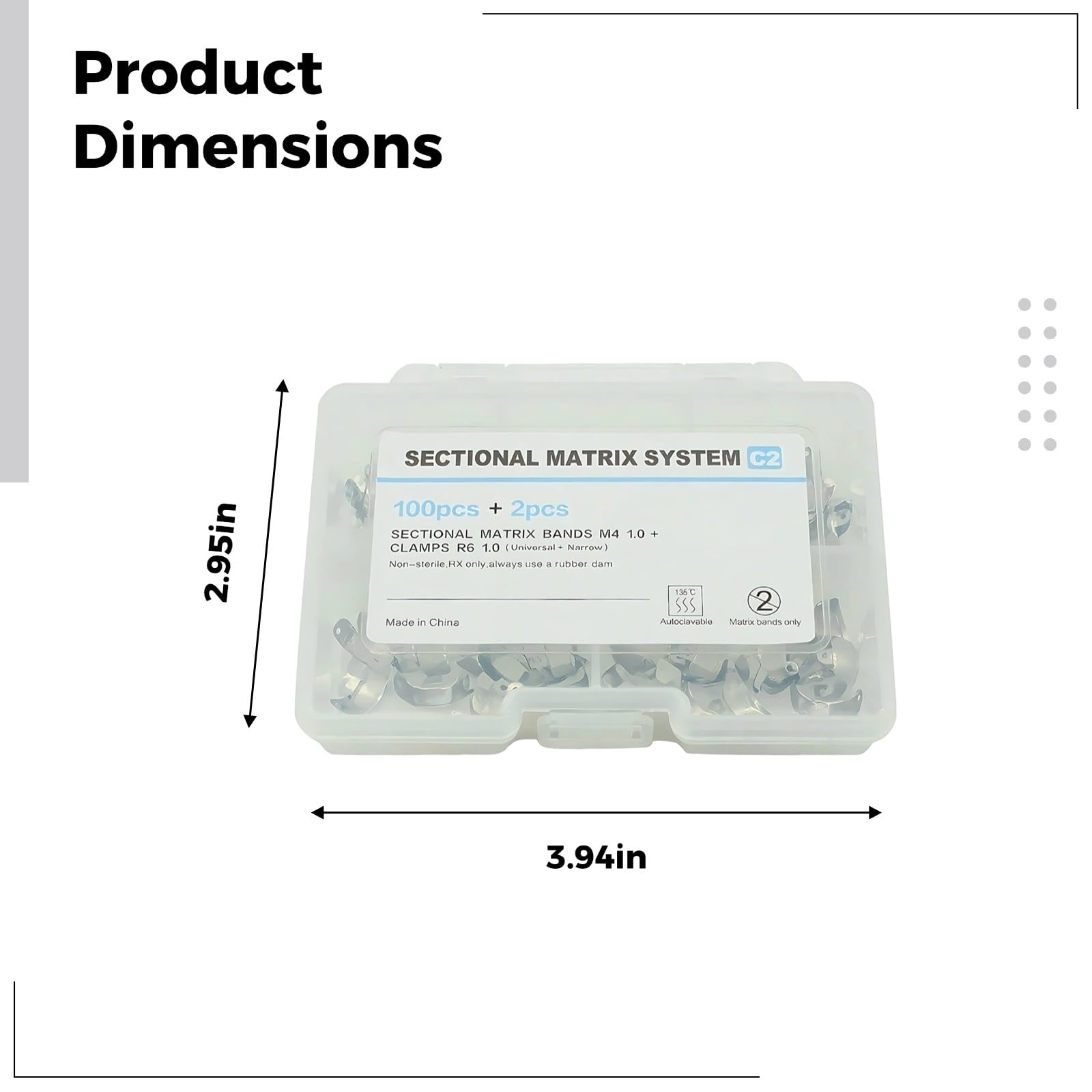 102 Stk. Dental Matrix Circle Band Set, zirkuläre Dental Matrixbänder mit Kontur, Nickel-Titan-Clamping-Clip Circle Band, verschiedene Größen, für professionelle zahnärztliche Anwendungen