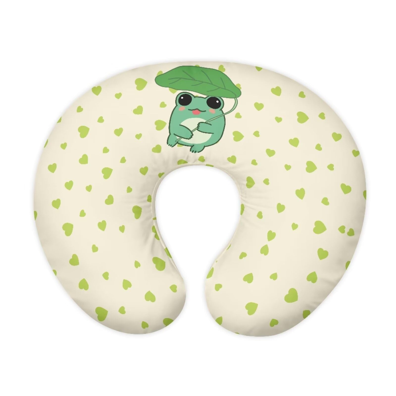 Nopersonality Frog Heart Nursing Pillow Cover for Infant Removable Neutral Breastfeeding Pillow Cover Soft Stretchy Breastfeeding Pillow Slipcover with Hidden Zipper