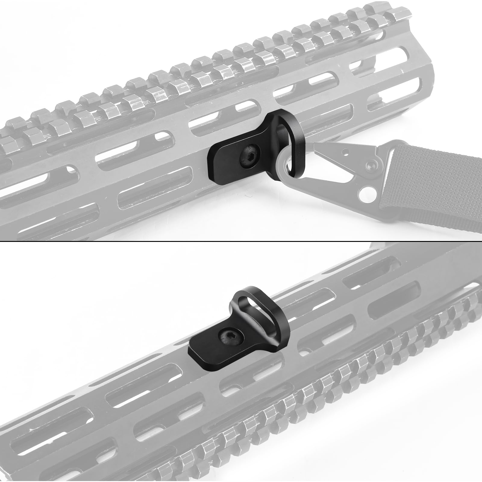 QD Sling Swivel Mount, Adattatore per Cingia Tattico QD, Tactical QD Sling Mount Sgancio rapido Sgancio per Mlok/Keymod Rail System (Nero)