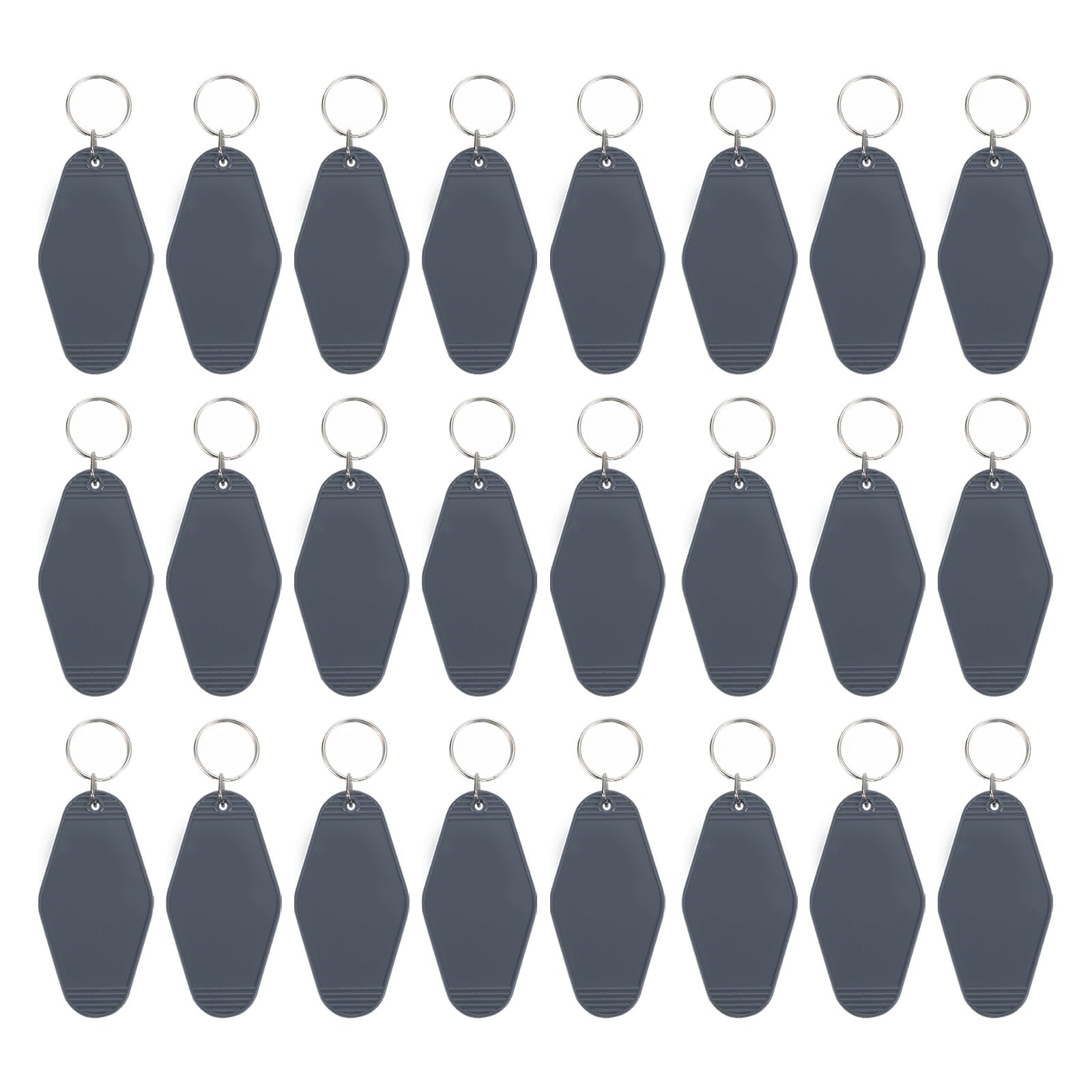 PATIKIL Vintage Motel Keychain, 24 Pack Blank Hotel Keychains Rhombus Retro Key Tag for DIY Crafts Ornament Backpack Luggage Labels Tags, Dark Gray