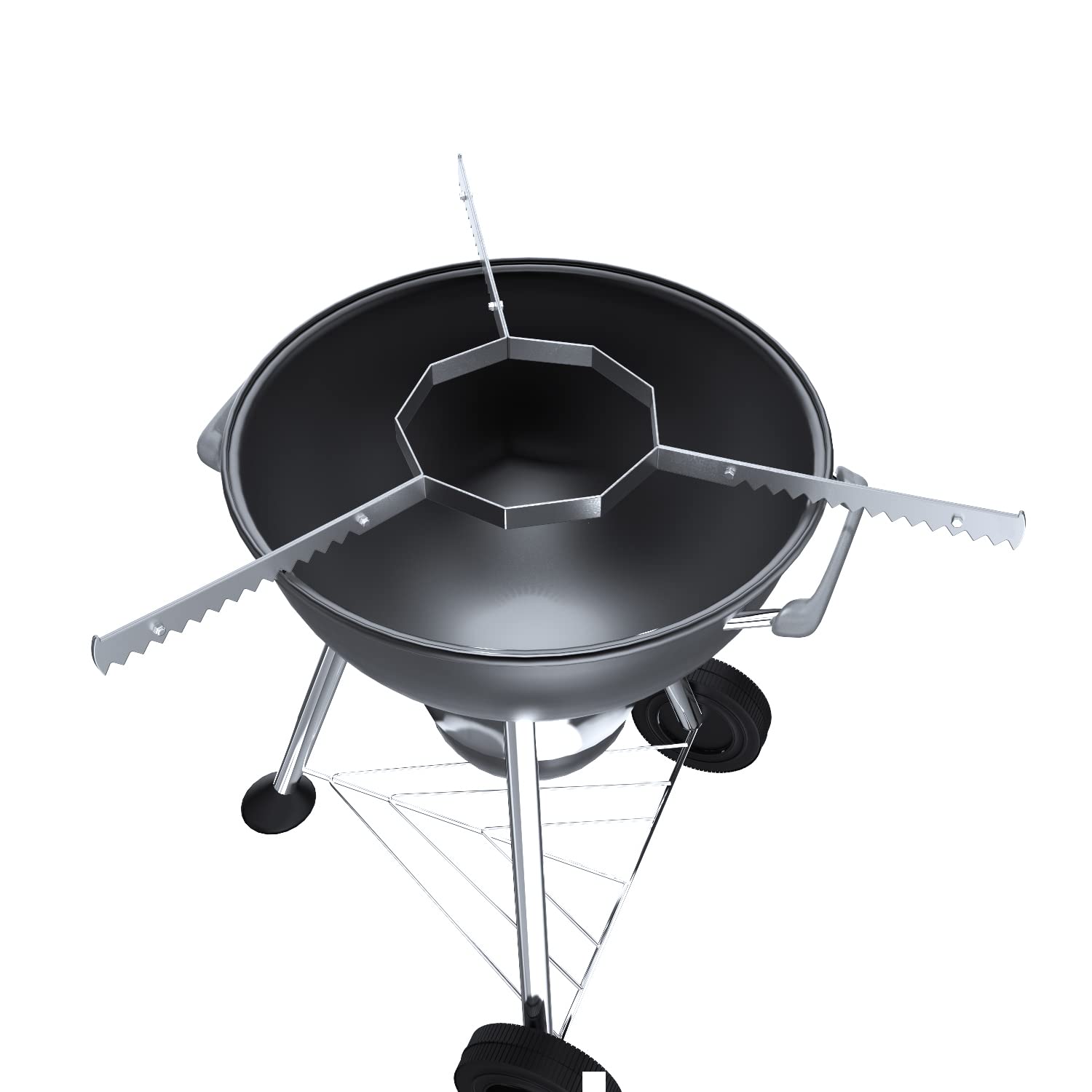 teileplus24 FR08 Grillmeister Set | 3-teilig | Grillring 80 cm + Grilleinsatz ø 20cm + Auflageleiste, Größe:Grillring 80cm Grilleinsatz Abstandshalterleiste