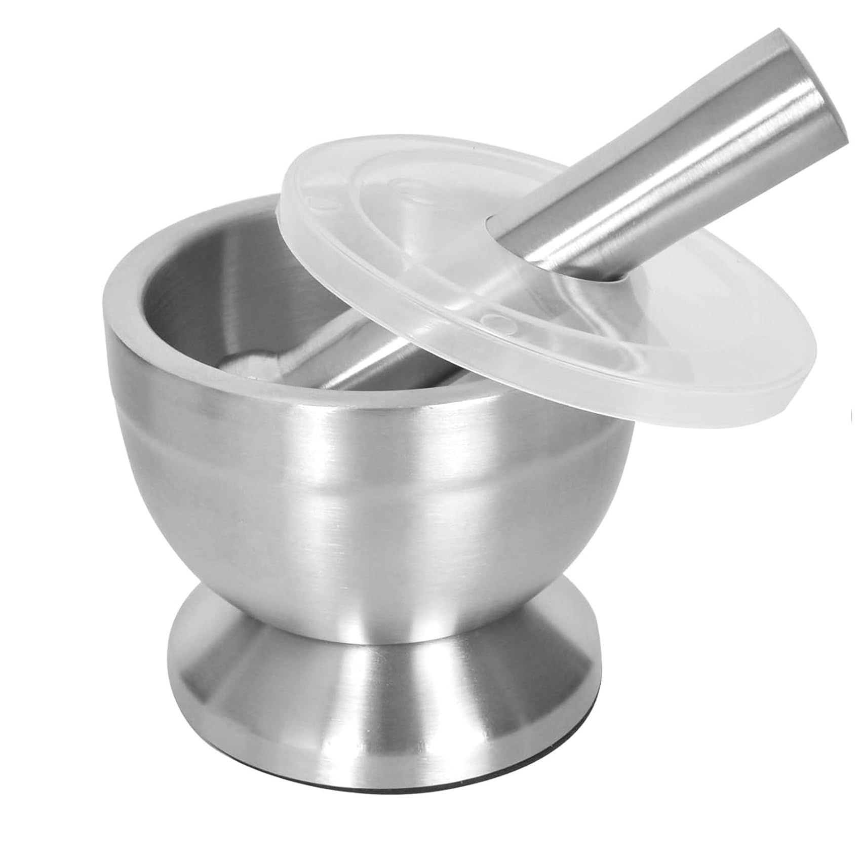 Molinillo de Especias, Mortero de Acero Inoxidable 304, Apto para Alimentos, con Cubierta de Plástico
