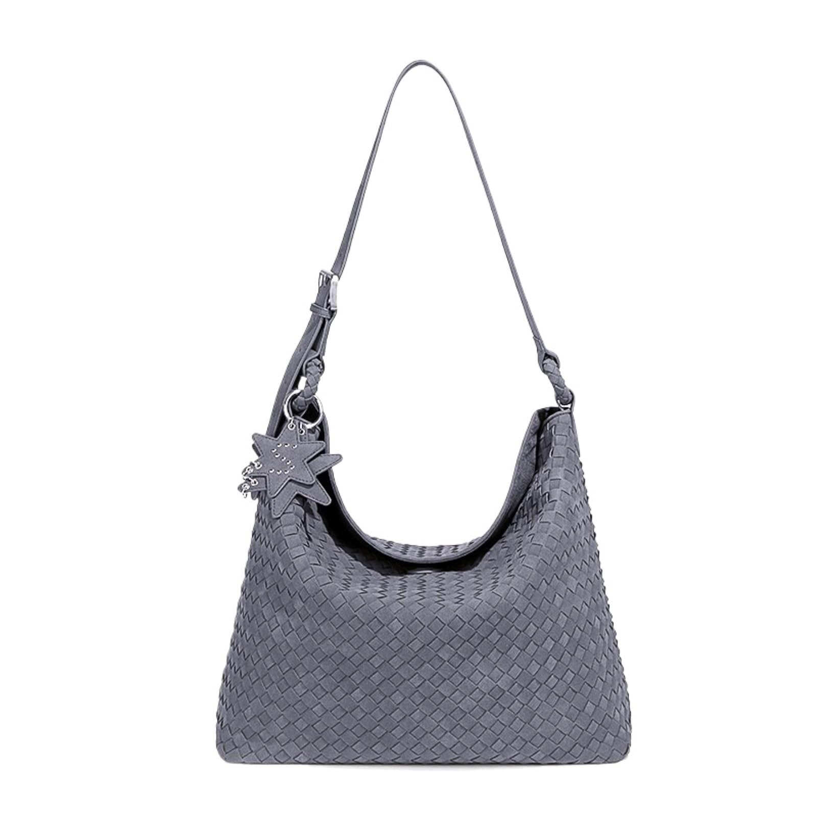 Sac à main tissé gris pour femme | Bandoulière chic activités plein air