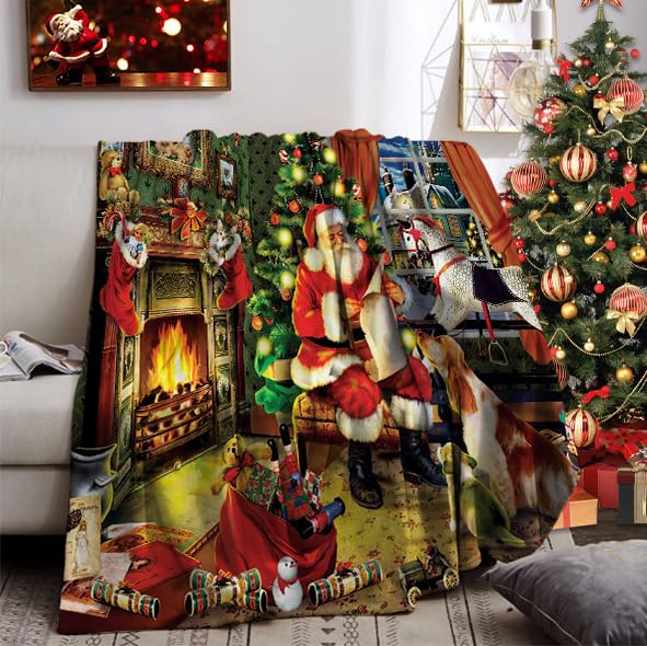 Weihnachts Kuscheldecke 150x200cm, Sofa Decke Weihnachten, Weiche...