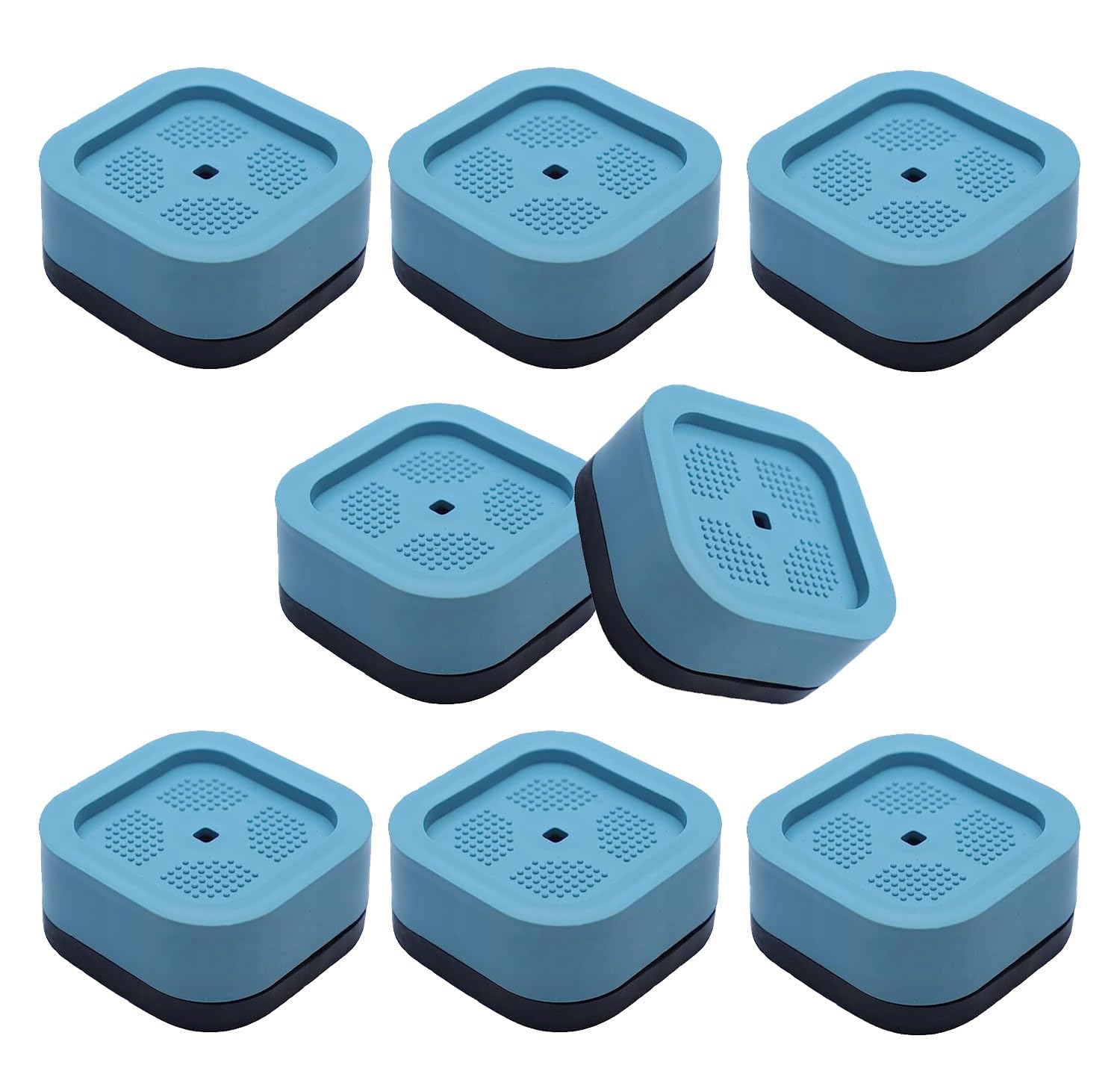 bed riser furniture risers, stackable adjustable table & bed leg extenders, heavy duty non-slip anti-vibration furniture lifts for beds, desks, sofa, chairs & refrigerator (pack of 8)