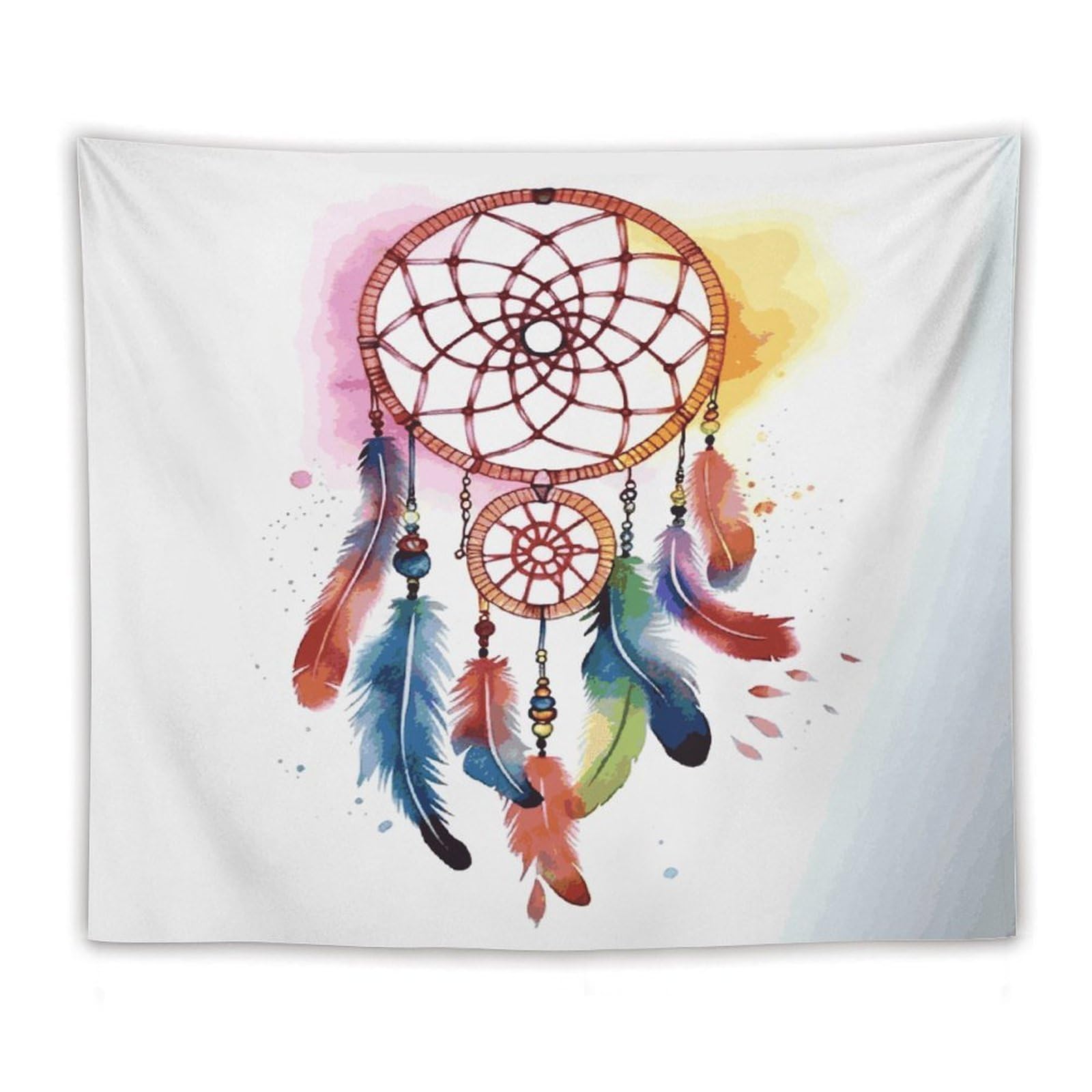 LDGSUPH Watercolor Dream Catcher Tapestry Wall Hanging Decor Anti-fading Aesthetic Wall Tapestries Fashion Wall Blanket Decor Modern Wall Art Tapestry for Bedroom Home Decor 50"x60"