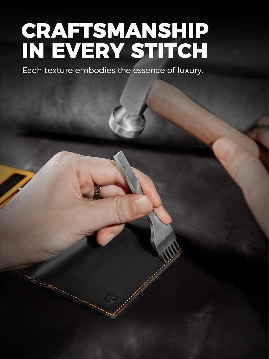 LORZOR AirTag Wallet - Full Grain Leather, Mens Minimalist Wallet with Apple Air Tag Holder, Slim Smart Pop up Card Case, ID Window, RFID Blocking, Front Pocket (AirTag Not Included) - Image 3