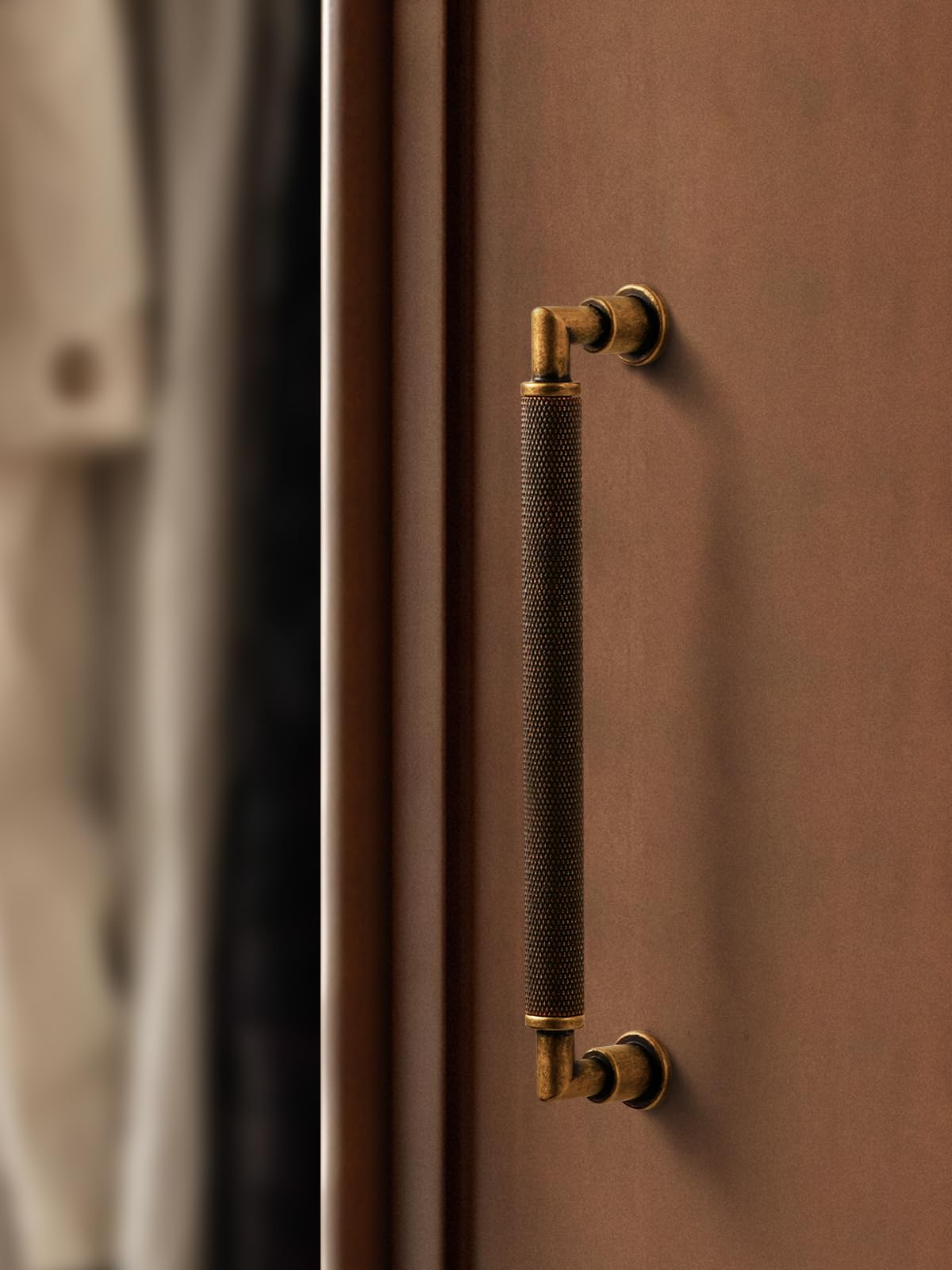 5 Pezzi Maniglie da Mobile in Ottone Antico, Distanza Fori 160mm, Zigrinate Stile Vintage per Cassetti, Bagno e Cassettiera - Barra in Lega di Zinco