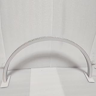 OXFUZZ 22inch Half Moon Nail Desk Lamp,30w Led Stepless Dimmable Half Moon Beauty Lamp with 3000‑6000k Three Color Adjustable Brightness, Half Ring Desk Lamp for Lash,White